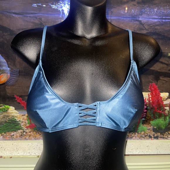 New with tags ladies gun metal blue bikini top multiple sizes - Picture 1 of 6